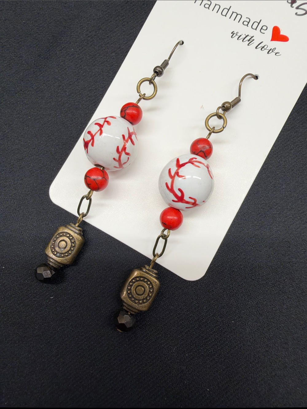 Handmade Cute Baseball Earrings